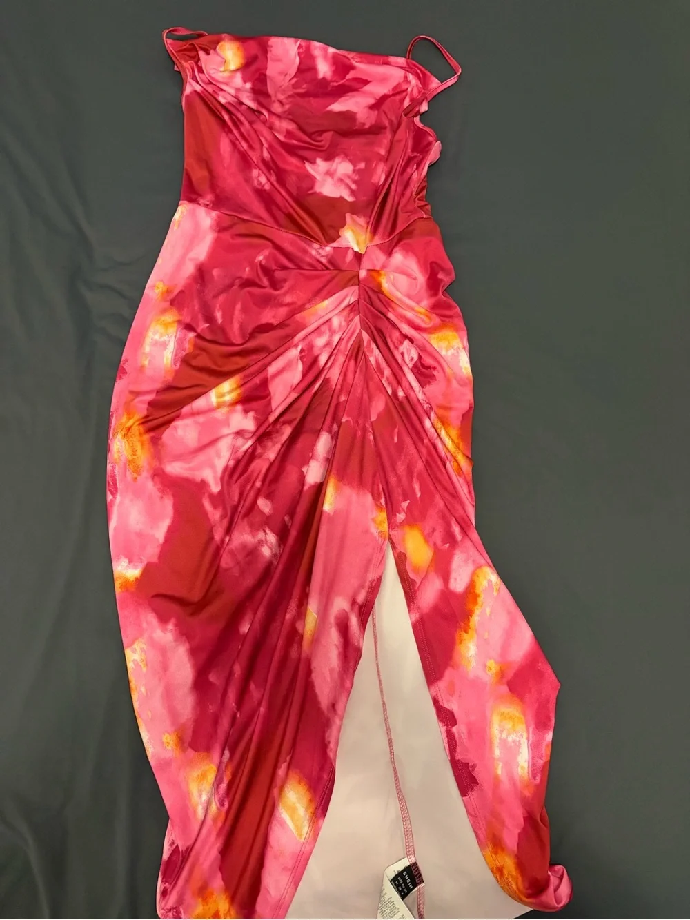 SHEIN Pink Floral Ruched Bodycon Dress | Medium | NWT